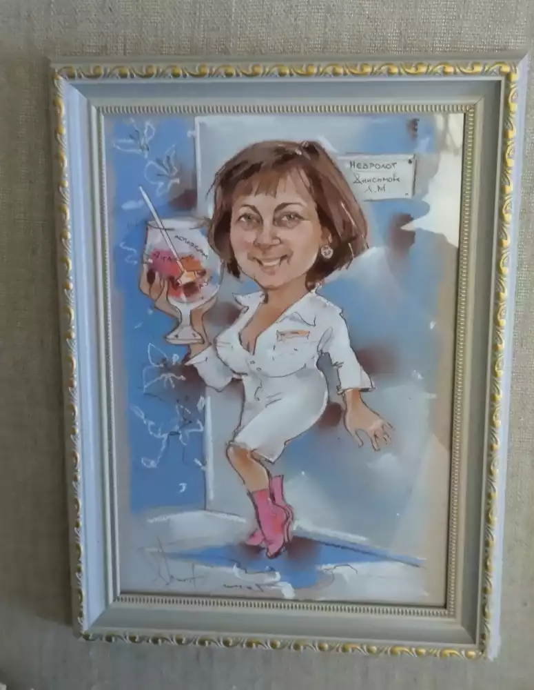 Шарж на медработника в раме
