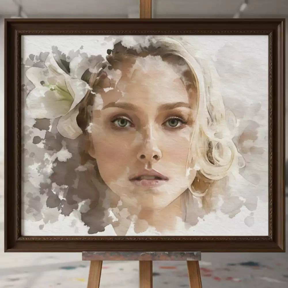 Женский art-портрет "акварель" на заказ