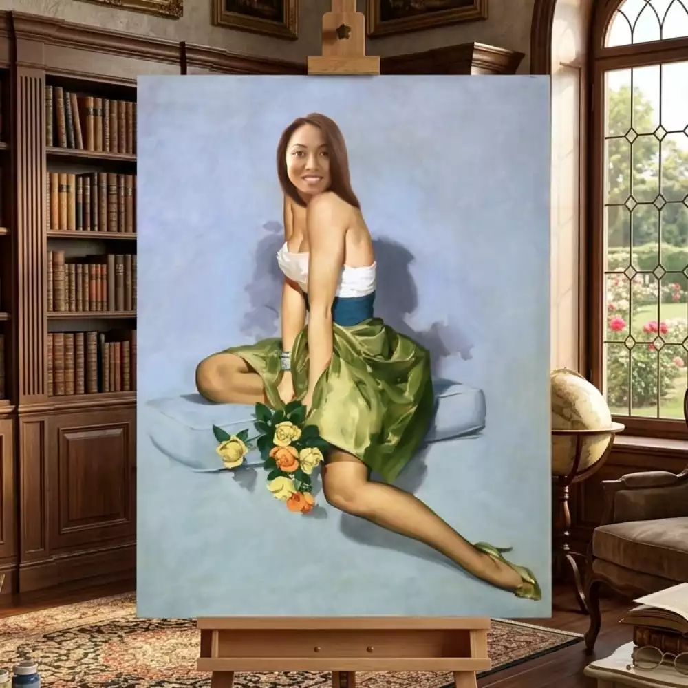 Артпортрет на холсте в стиле Pin-up на холсте