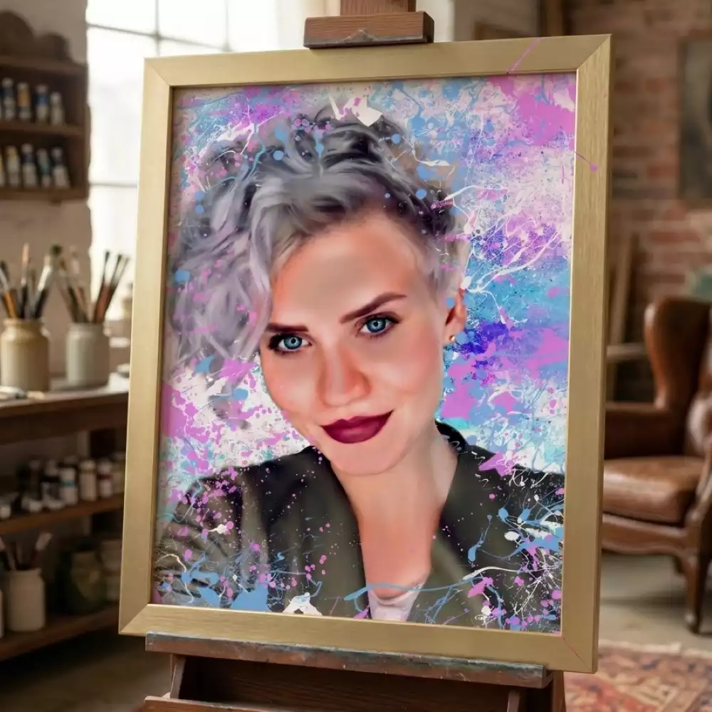 Артпортрет dream art на холсте по фото в раме