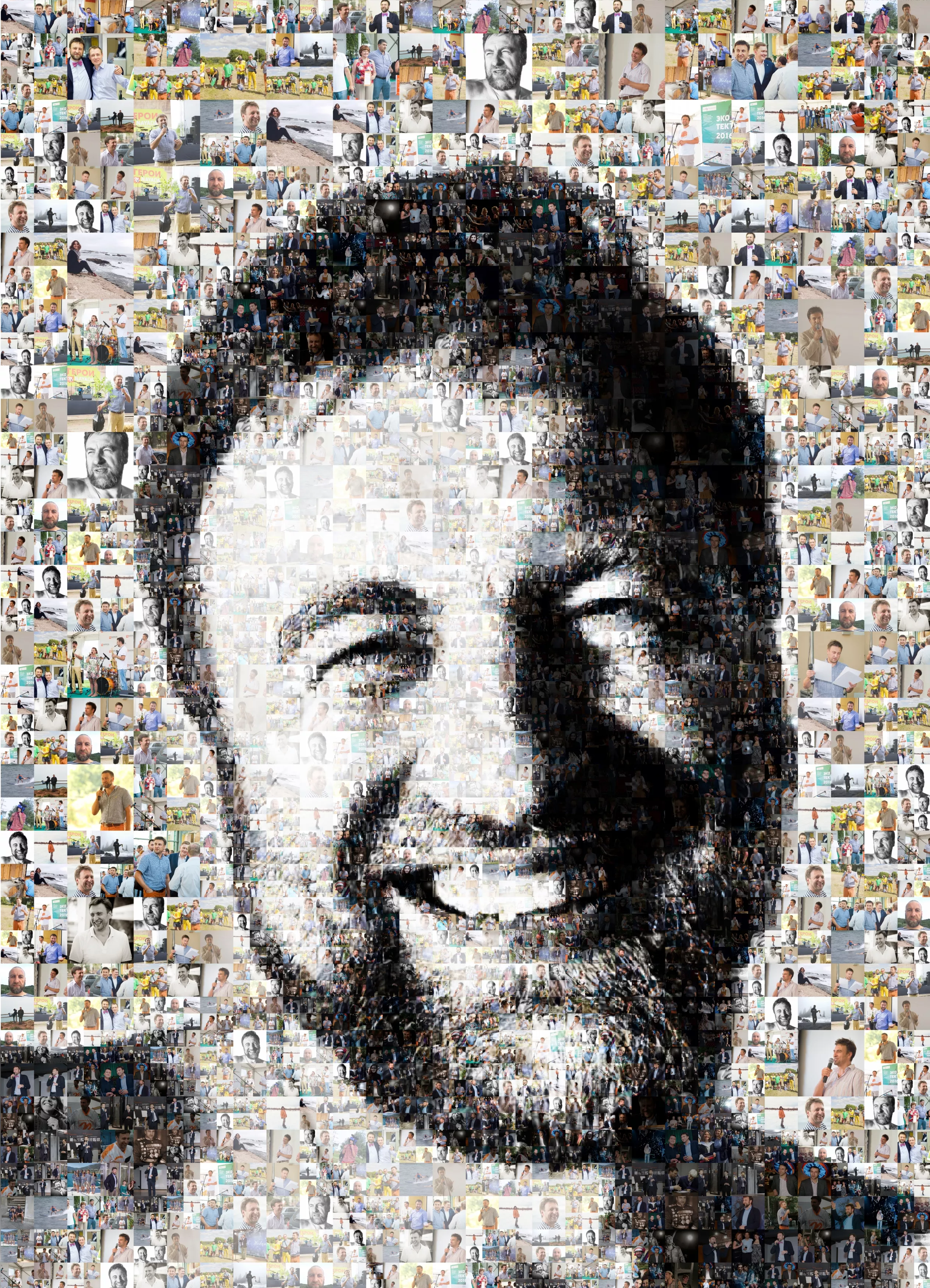 Портрет мужской из фоток на холсте