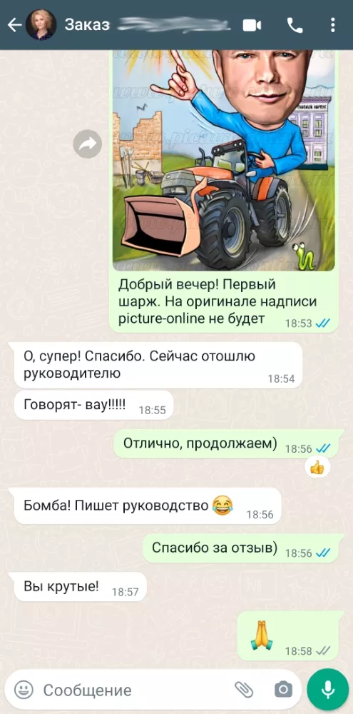 Отзыв о шарже в стиле компьютерной графики