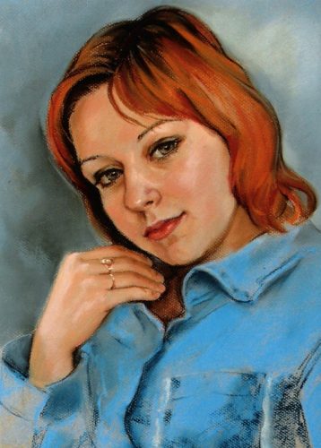 Женский портрет пастелью