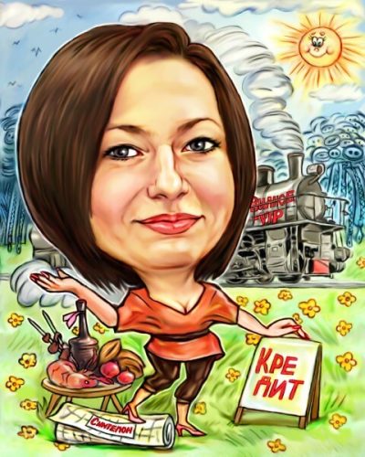 дружеский шарж на девушку