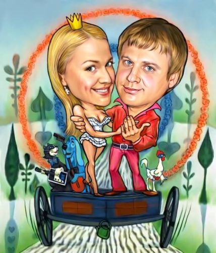 свадебный шарж на заказ